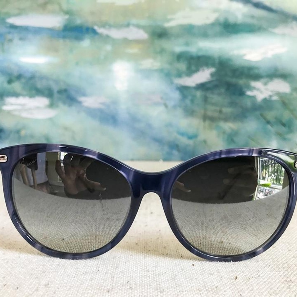 New Gucci Blue Silver Gg3777/F/S Gradient Glasses